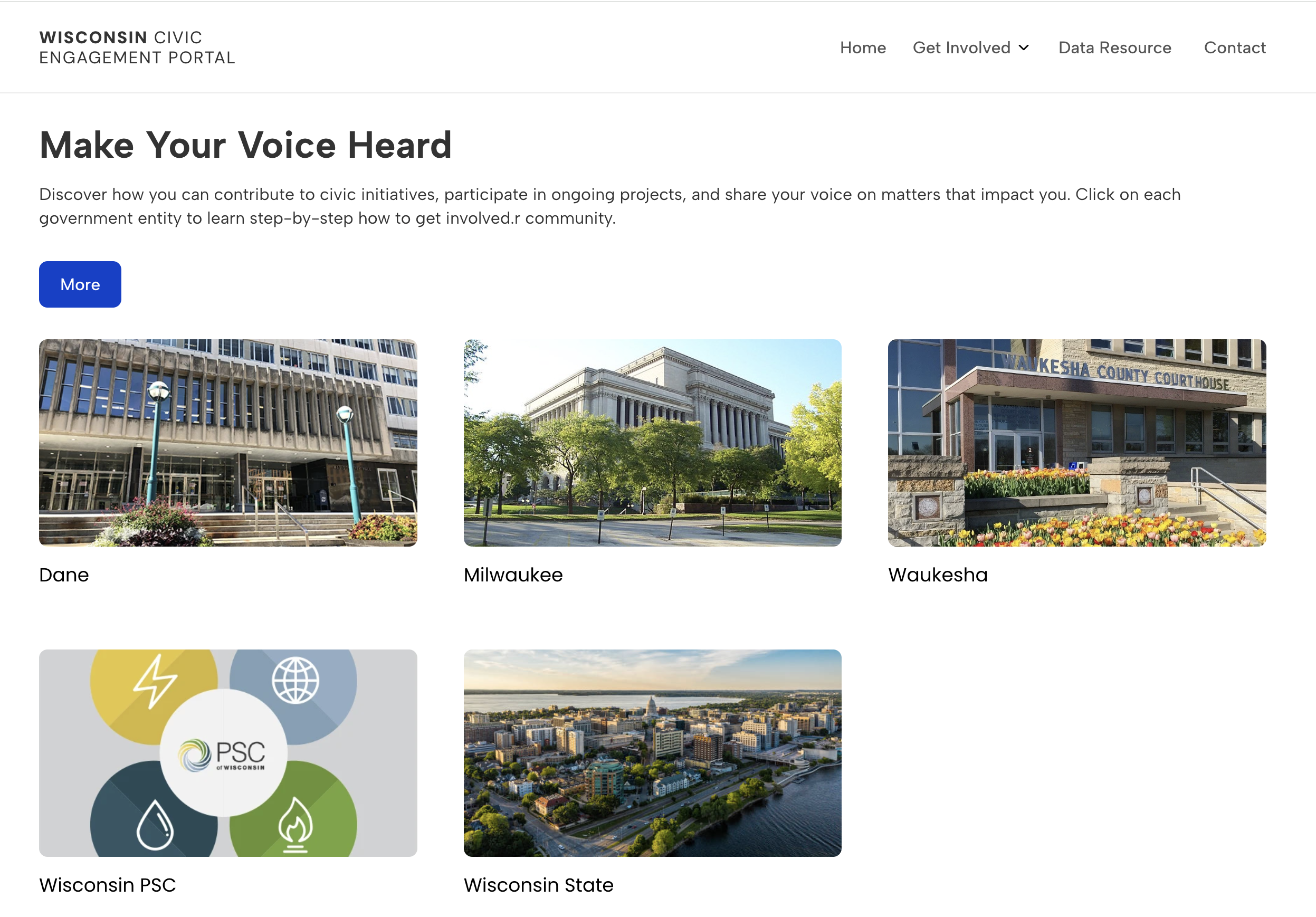Screenshot of the Civic in Wisconsin website